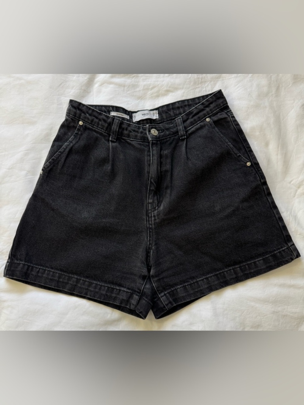 EUC MNG Black Denim Shorts, Women's Size 4, 100% Cotton